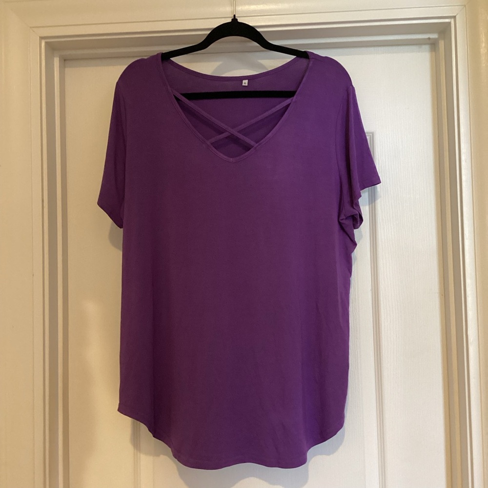 V-Neck Crisscross Short Sleeve Top